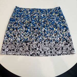 Slazenger Blue Geometric Mini Golf Skort with Black & White Accents